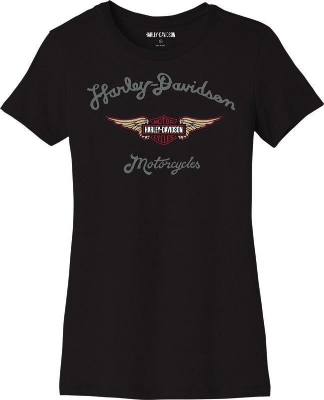 Harley-Davidson Women'S Forever Silver Wing Tee  Black Beauty | 96431-23VW