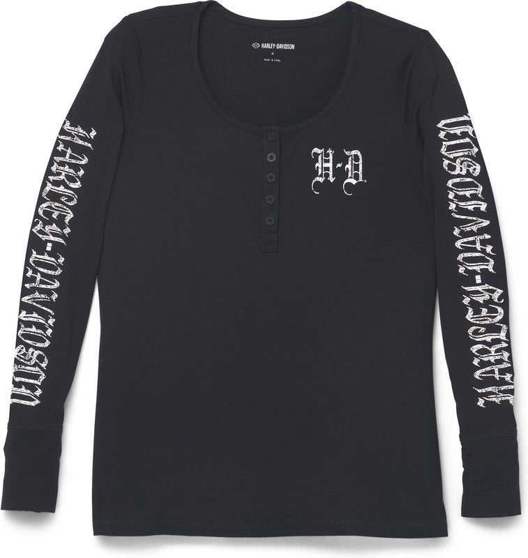 Harley-Davidson Timeless Cover Band Henley For Women  Black Beauty 2 | 96433-22VW