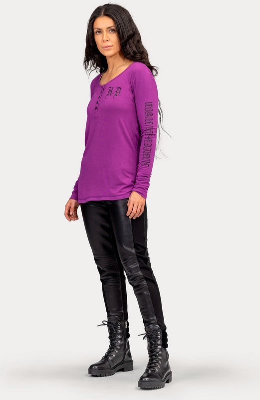 Harley-Davidson Henley-Knit  Wood Violet | 96434-22VW