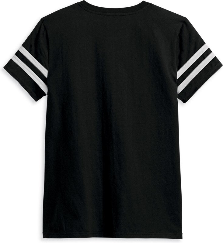 Harley-Davidson Women'S Forever Sleeve Striped Tee  Black Beauty | 96434-23VW