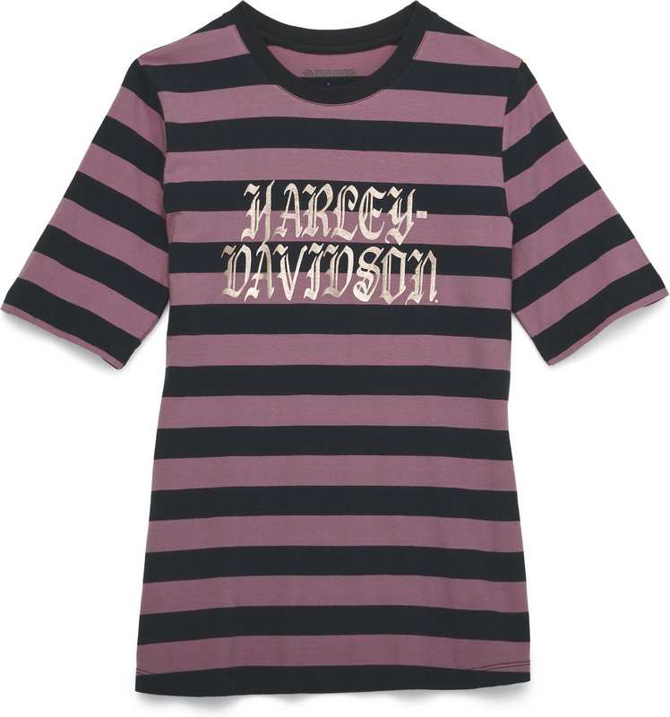 Harley-Davidson Top-Knit  Yarn Dyed Stripe Dusky Orchid | 96456-22VW