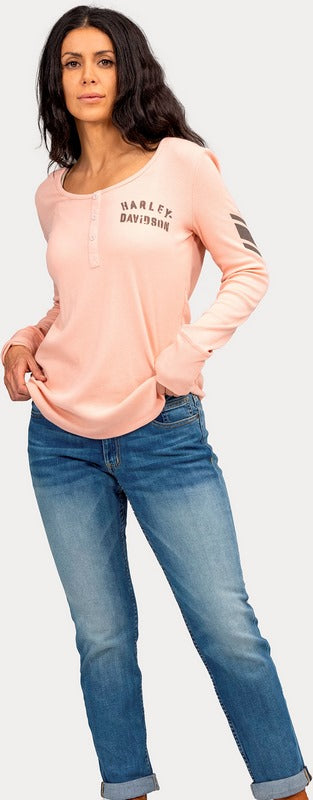 Harley-Davidson Henley-Knit  Dusty Pink | 96463-22VW