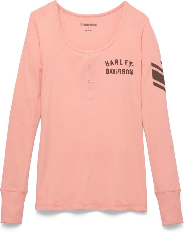 Harley-Davidson Henley-Knit  Dusty Pink | 96463-22VW