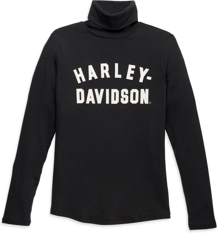 Harley-Davidson Women'S Milwaukee Rib Turtleneck  Black Beauty | 96466-23VW