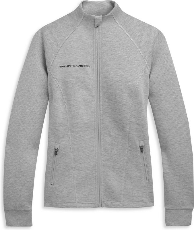 Harley-Davidson Women'S Mockneck Zip Front Active Jacket  Medium Heather Grey | 96472-21VW