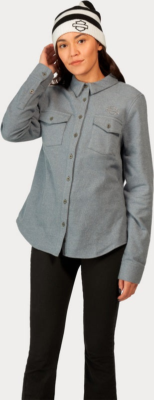 Harley-Davidson Shirt-Woven  Dusty Blue | 96473-23VW