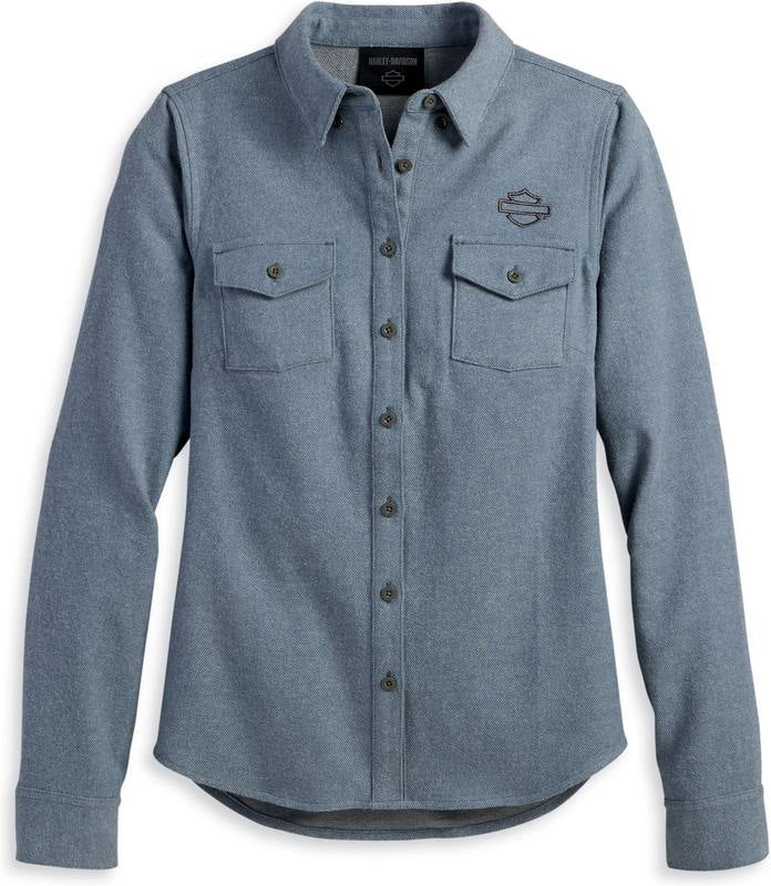 Harley-Davidson Shirt-Woven  Dusty Blue | 96473-23VW