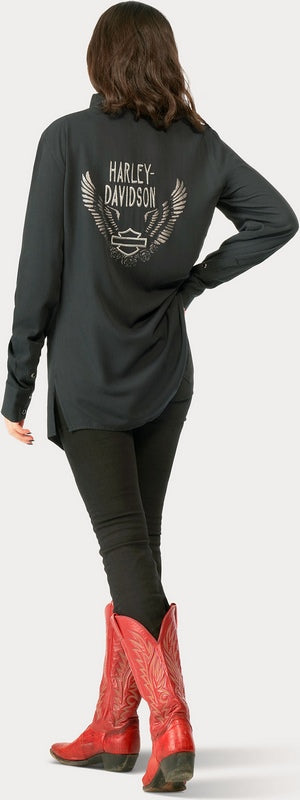 Harley-Davidson Iron Bond Tunic Shirt For Women  Black Beauty | 96474-23VW