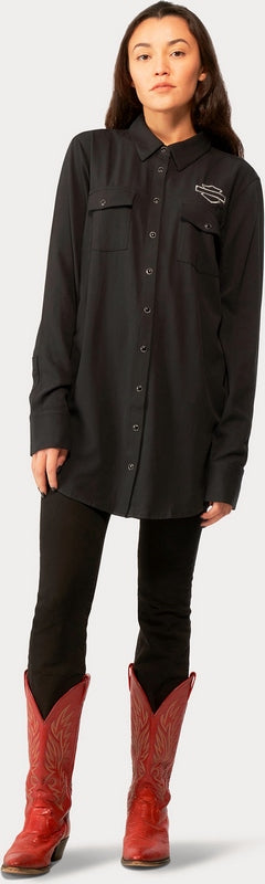 Harley-Davidson Iron Bond Tunic Shirt For Women  Black Beauty | 96474-23VW