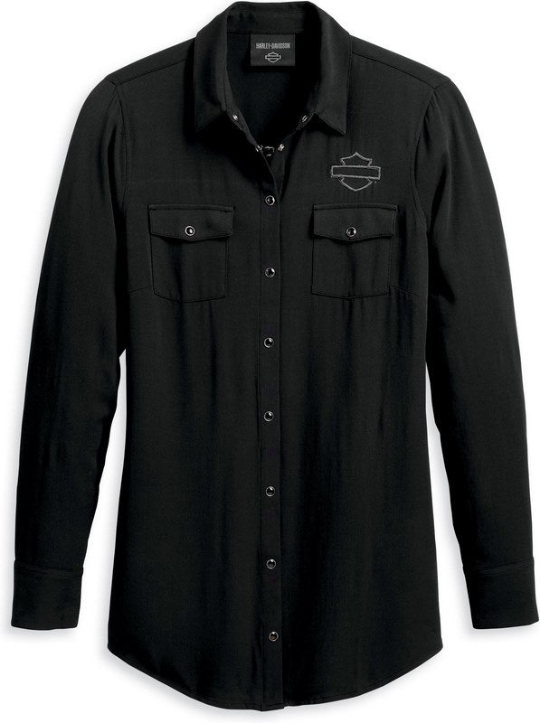 Harley-Davidson Iron Bond Tunic Shirt For Women  Black Beauty | 96474-23VW