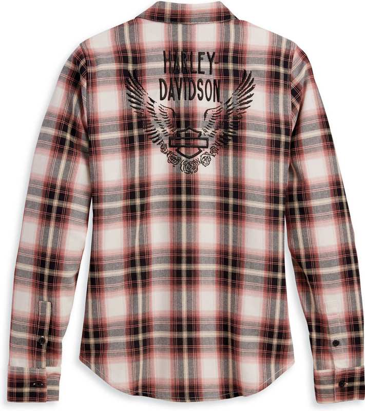 Harley-Davidson Shirt-Woven  Yarn Dyed Plaid-Ash Rose | 96477-23VW