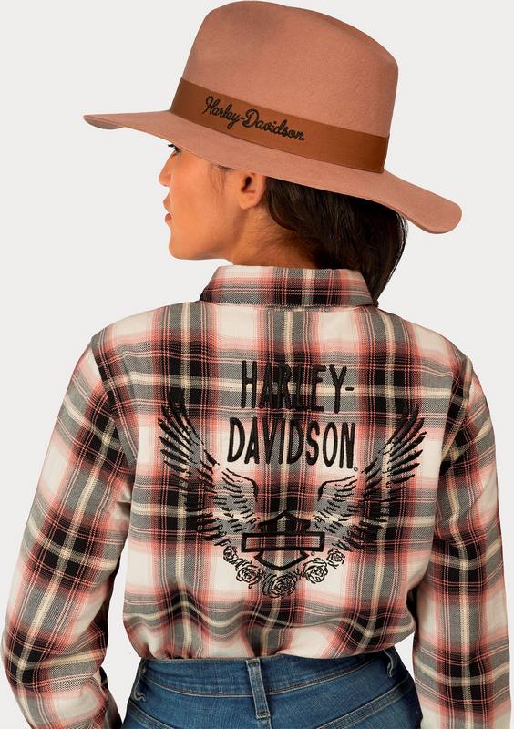 Harley-Davidson Shirt-Woven  Yarn Dyed Plaid-Ash Rose | 96477-23VW