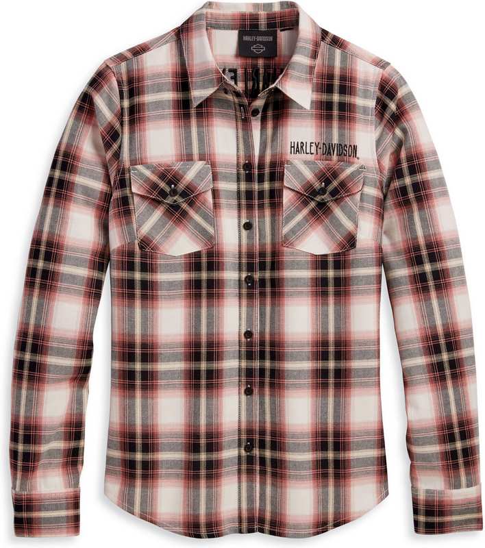 Harley-Davidson Shirt-Woven  Yarn Dyed Plaid-Ash Rose | 96477-23VW