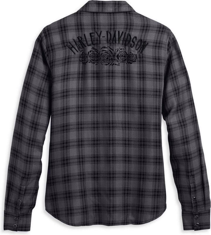 Harley-Davidson Women'S Classic Enchanted  Yarn Dyed Plaid-Blackened Pearl | 96479-23VW