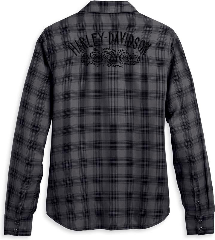 Harley-Davidson Women'S Classic Enchanted  Yarn Dyed Plaid-Blackened Pearl | 96479-23VW