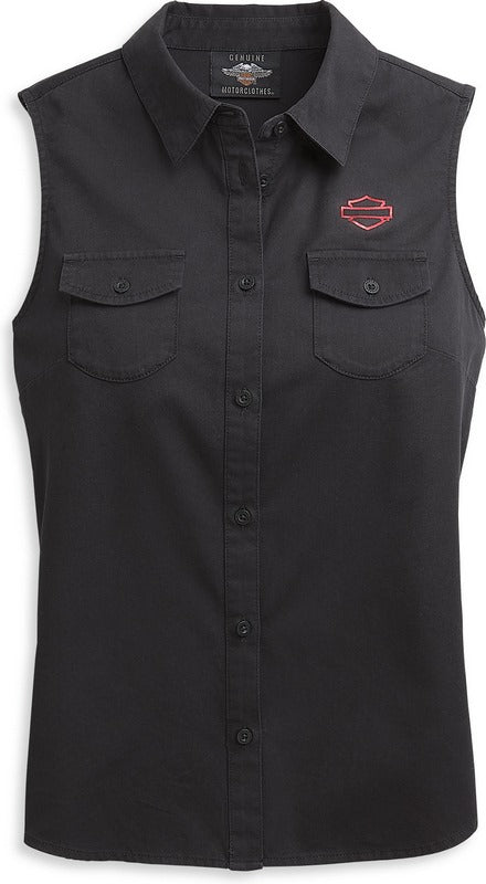 Harley-Davidson Rose Graphic Sleeveless Shirt For Women  Black Beauty | 96480-21VW