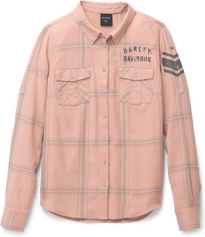 Harley-Davidson Salute Convertible Sleeve Shirt For Women  Dusty Pink | 96481-22VW