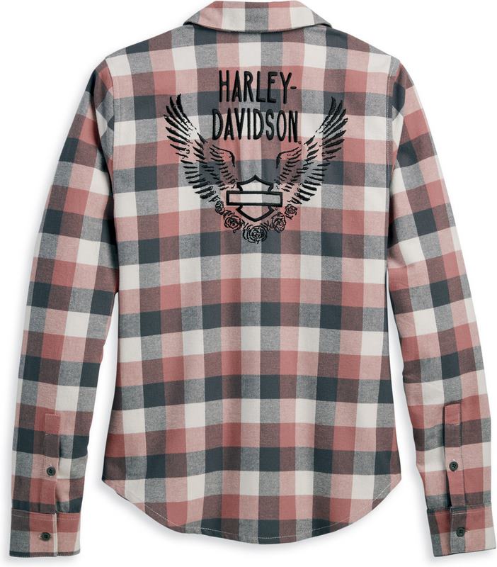 Harley-Davidson Shirt-Woven  Yarn Dyed Plaid-Ash Rose | 96482-23VW