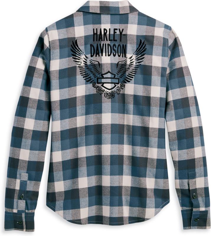 Harley-Davidson Shirt-Woven  Yarn Dyed Plaid-Dusty Blue | 96483-23VW