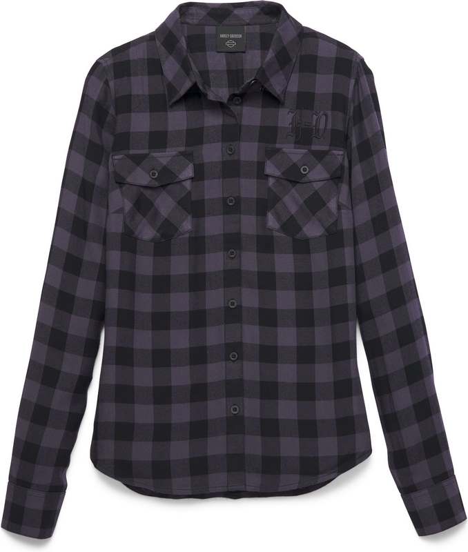 Harley-Davidson Shirt-Woven  Yarn Dyed Plaid-Black Beauty | 96484-22VW