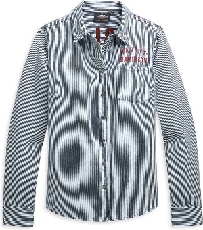 Harley-Davidson Railroad Stripe Logo Shirt For Women  Railroad Stripes | 96490-21VW
