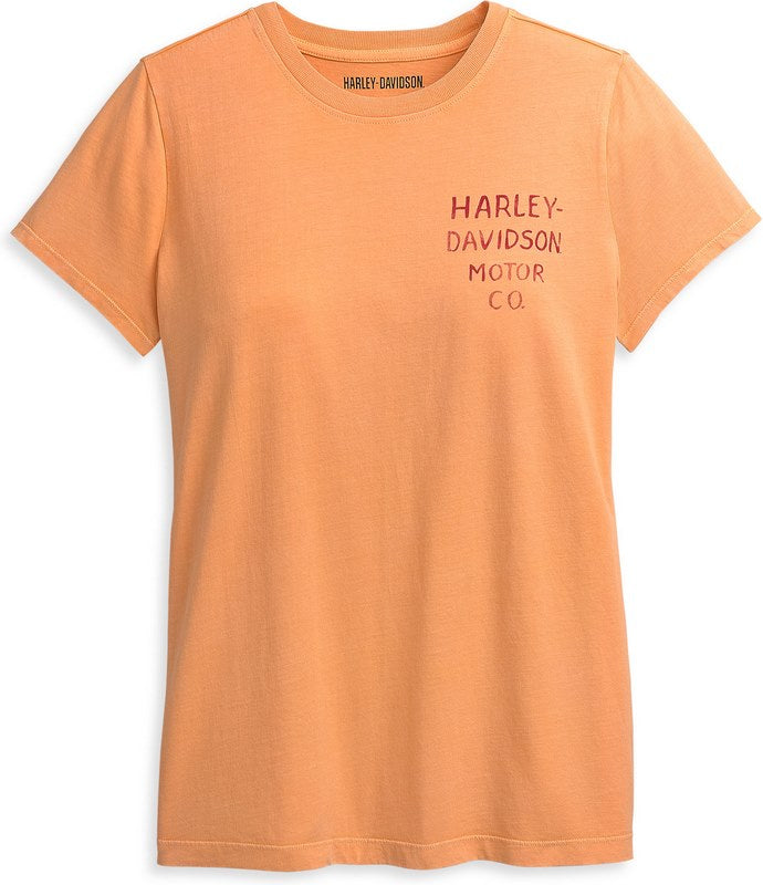 Harley-Davidson Women'S Double Logo Graphic Tee  Mock Orange | 96501-21VW