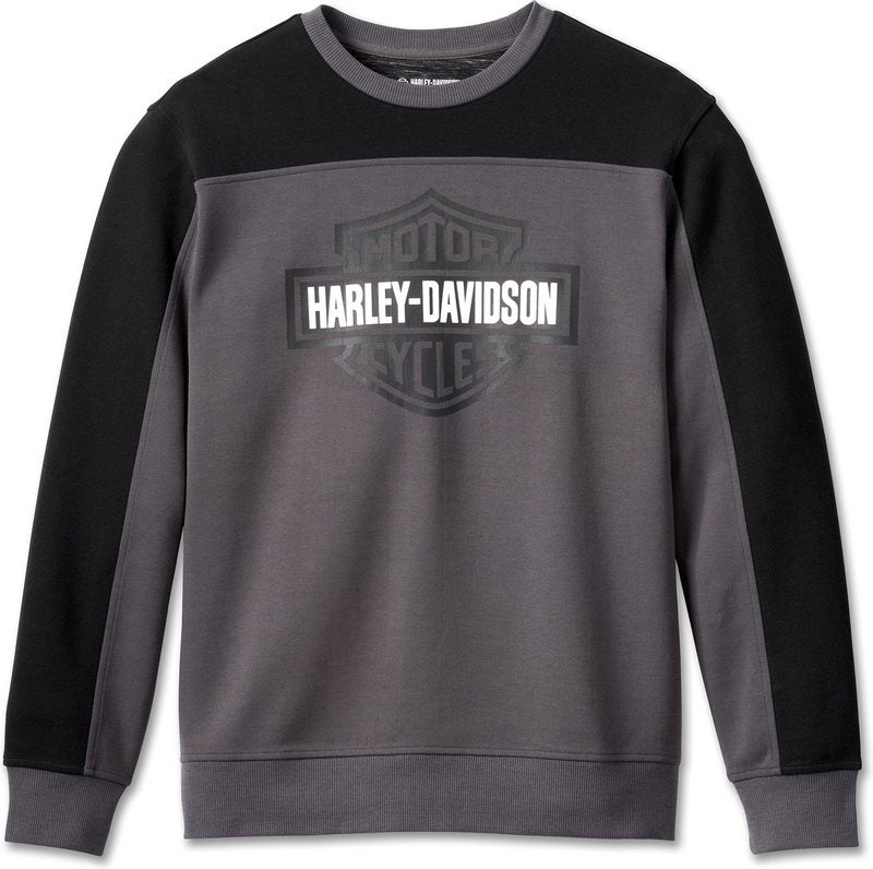 Harley-Davidson Sweatshirt-Knit  Colorblock-Design-Blackened Pearl | 96532-23VM