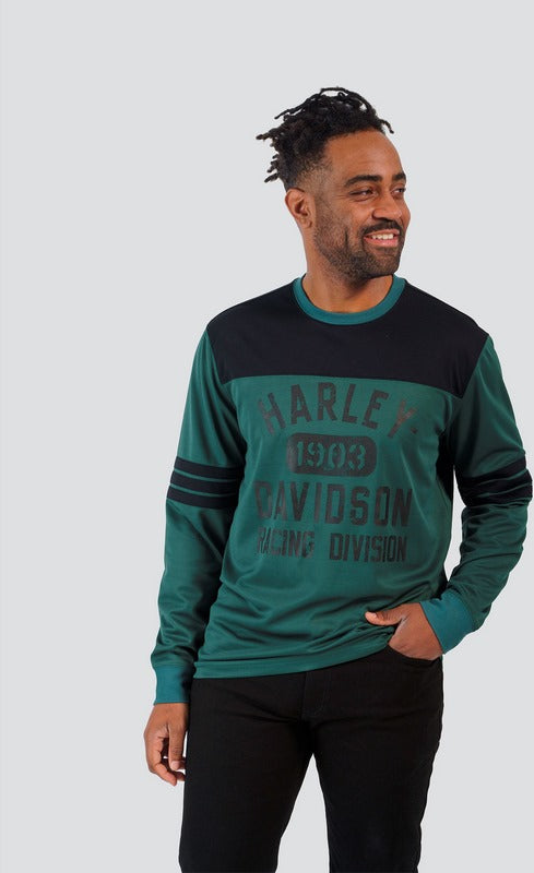 Harley-Davidson Men'S Racing Jersey  Colorblock-Design-Bistro Green | 96545-23VM