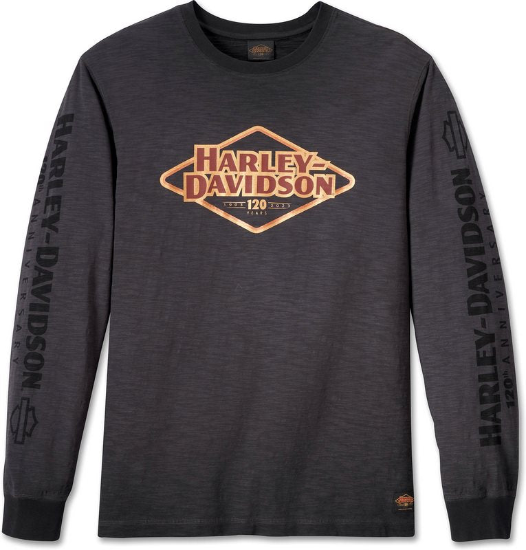 Harley-Davidson 120Th Anniversary Long Sleeve T-Shirt For Men  Blackened Pearl | 96548-23VM