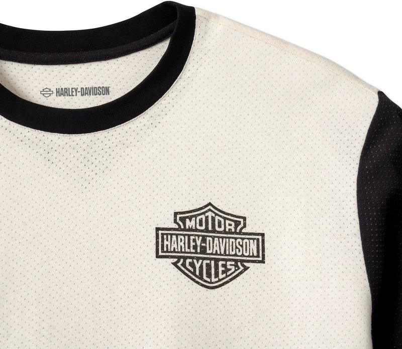 Harley-Davidson Tee-Knit  Colorblock-Design-Cloud Dancer | 96554-23VM