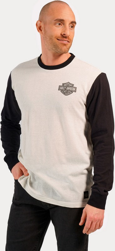 Harley-Davidson Tee-Knit  Colorblock-Design-Cloud Dancer | 96554-23VM