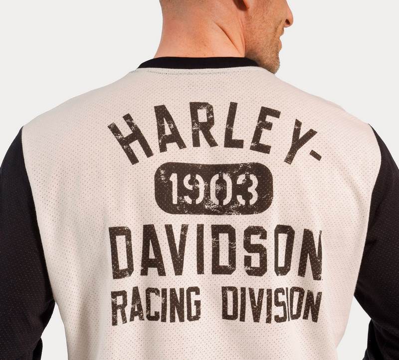 Harley-Davidson Tee-Knit  Colorblock-Design-Cloud Dancer | 96554-23VM