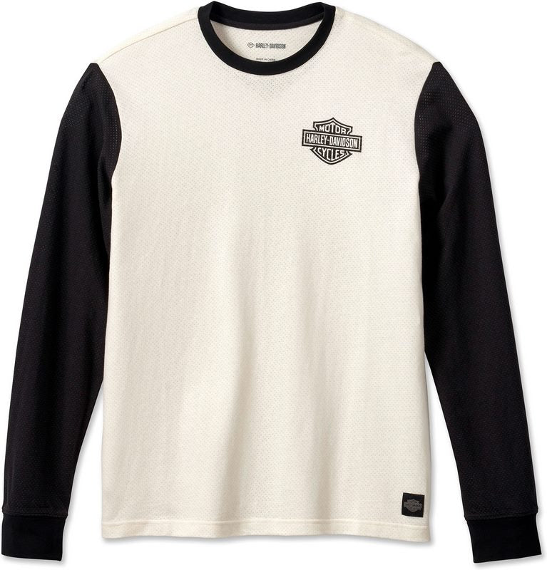 Harley-Davidson Tee-Knit  Colorblock-Design-Cloud Dancer | 96554-23VM