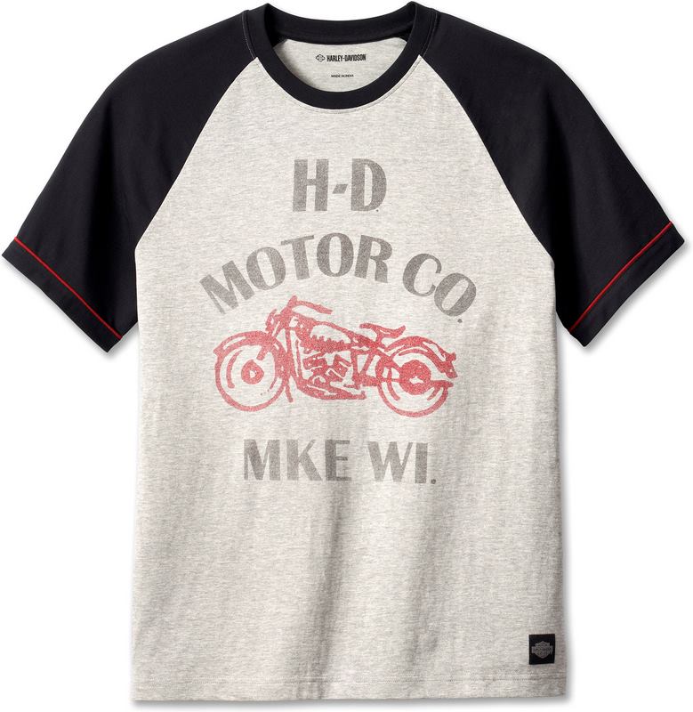 Harley-Davidson Tee-Knit  Colorblock-Design-Grey Heather | 96558-23VM