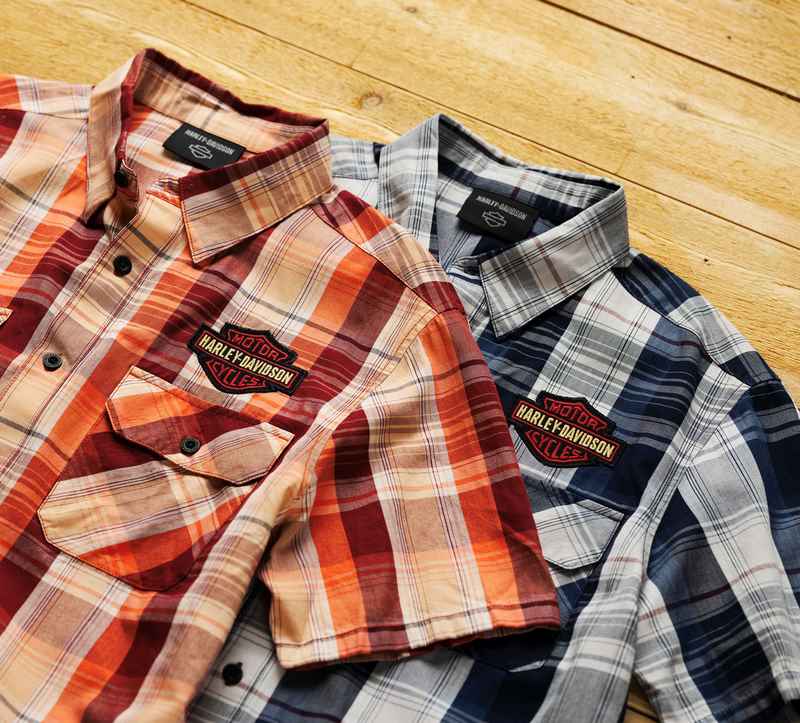 Harley-Davidson Shirt-Woven  Yarn Dyed Plaid-Peacoat | 96617-23VM