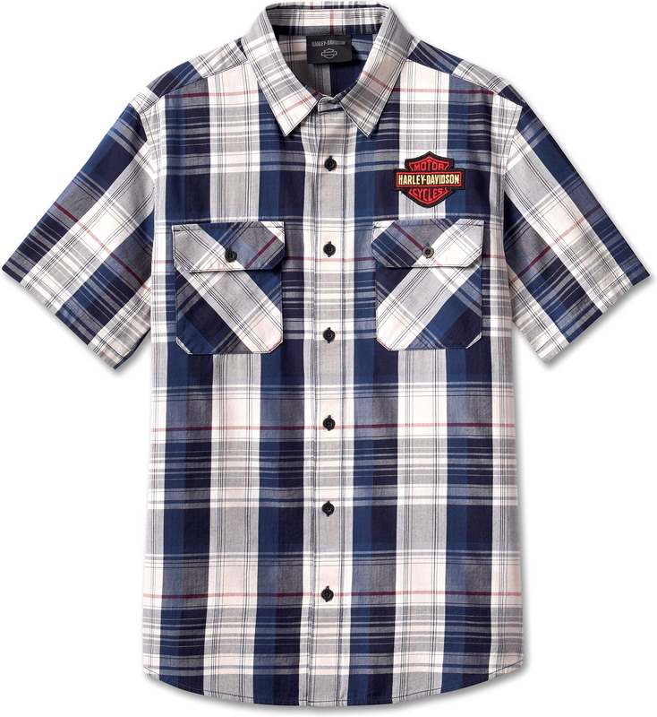 Harley-Davidson Shirt-Woven  Yarn Dyed Plaid-Peacoat | 96617-23VM