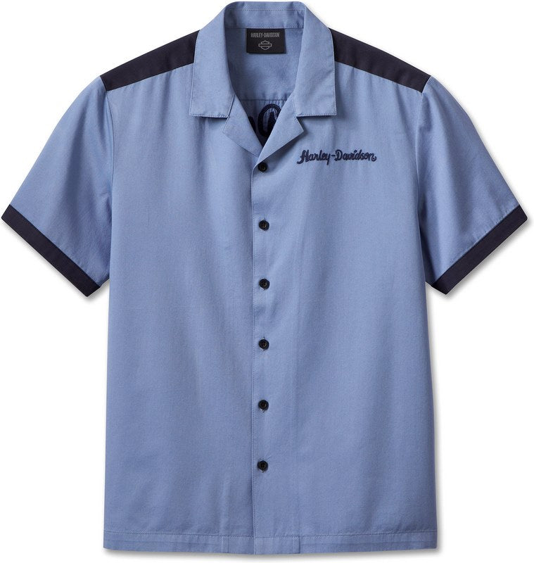 Harley-Davidson Shirt-Woven  Colonial Blue | 96619-23VM