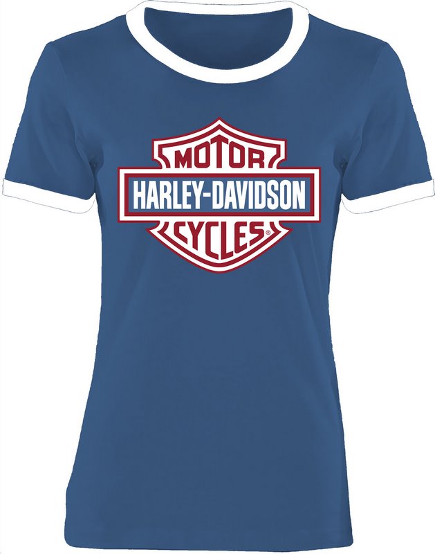 Harley-Davidson Federal Blue Essential Bar & Shield Ringer Tee  Federal Blue | 96620-22VW