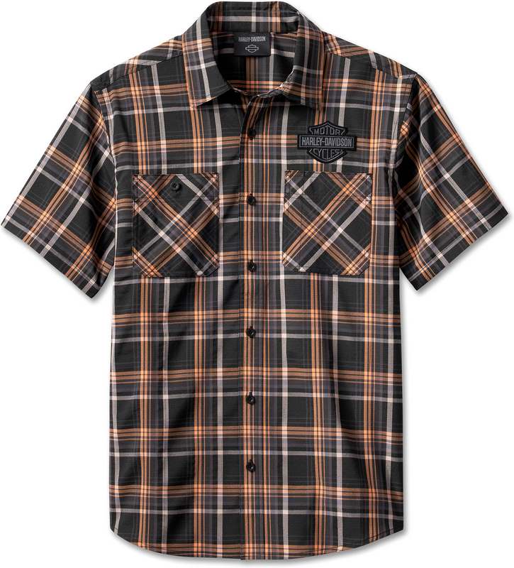 Harley-Davidson Shirt-Woven  Natural Plaid | 96621-23VM