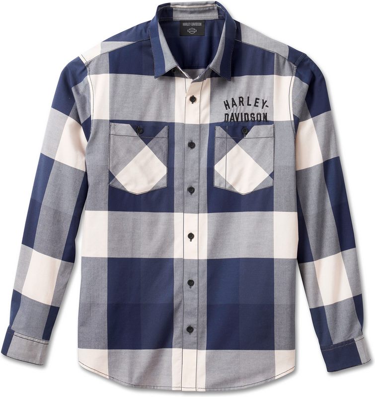 Harley-Davidson Shirt-Woven  Yarn Dyed Plaid-Peacoat | 96635-23VM