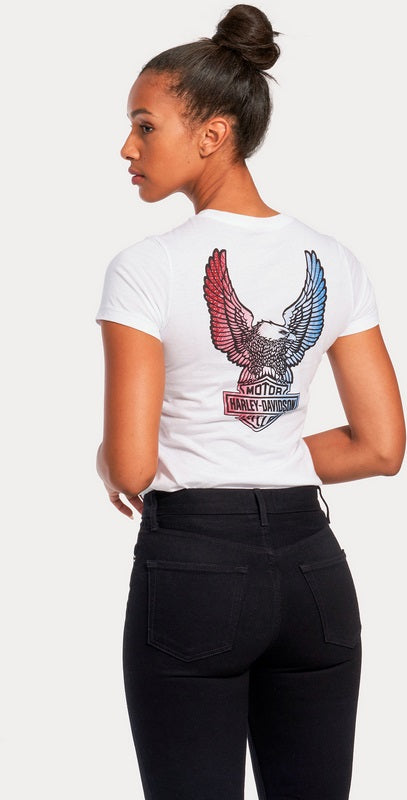 Harley-Davidson Women'S Forever Freedom Eagle Tee  Bright White | 96638-22VW