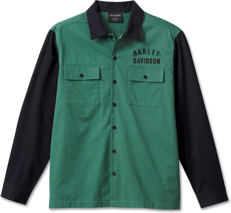 Harley-Davidson Shirt-Woven  Bistro Green | 96640-23VM