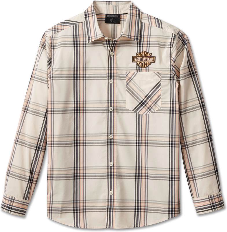 Harley-Davidson Shirt-Woven  Off White Plaid | 96643-23VM