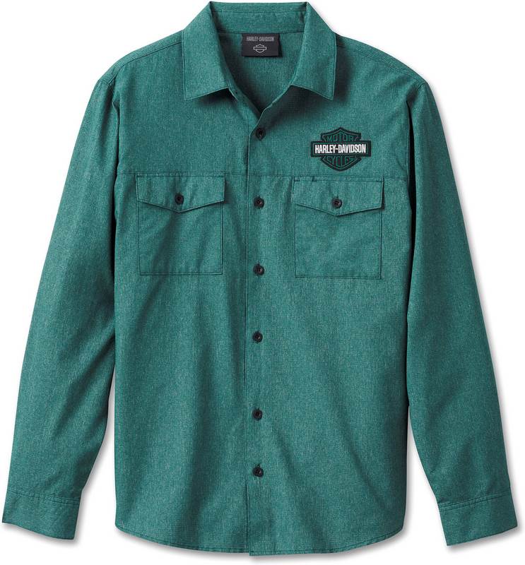 Harley-Davidson Shirt-Woven  Bistro Green | 96647-23VM