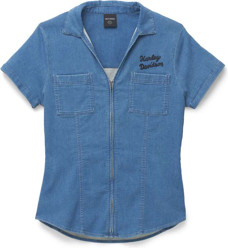Harley-Davidson Shirt-Woven  Light Indigo | 96661-22VW