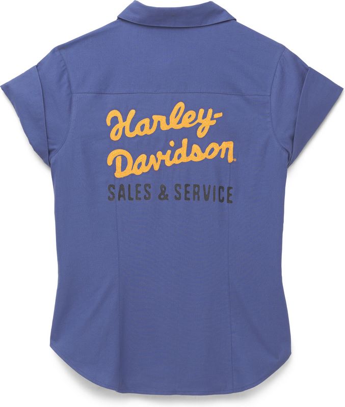 Harley-Davidson Shirt-Woven  Gray Blue | 96663-22VW