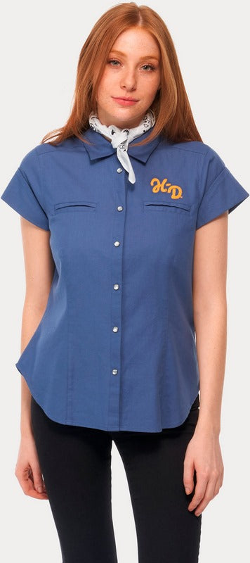 Harley-Davidson Shirt-Woven  Gray Blue | 96663-22VW