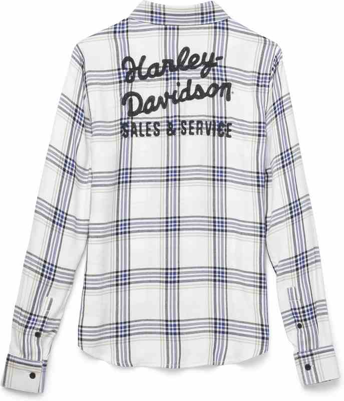 Harley-Davidson Shirt-Woven  Yarn Dyed Plaid-Bright White | 96665-22VW