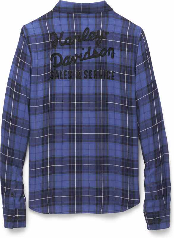 Harley-Davidson Shirt-Woven  Yarn Dyed Plaid-Peacot | 96666-22VW