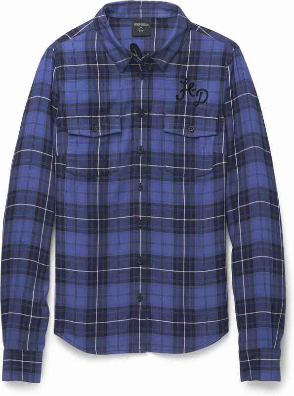 Harley-Davidson Shirt-Woven  Yarn Dyed Plaid-Peacot | 96666-22VW
